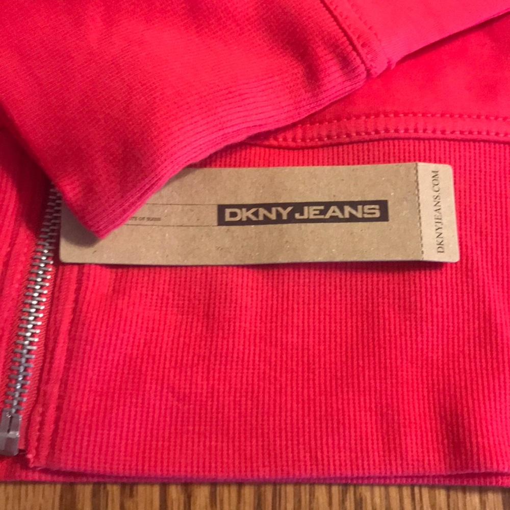 DKNY Jeans Small  zipper hoodie coral - Picture 6 of 10